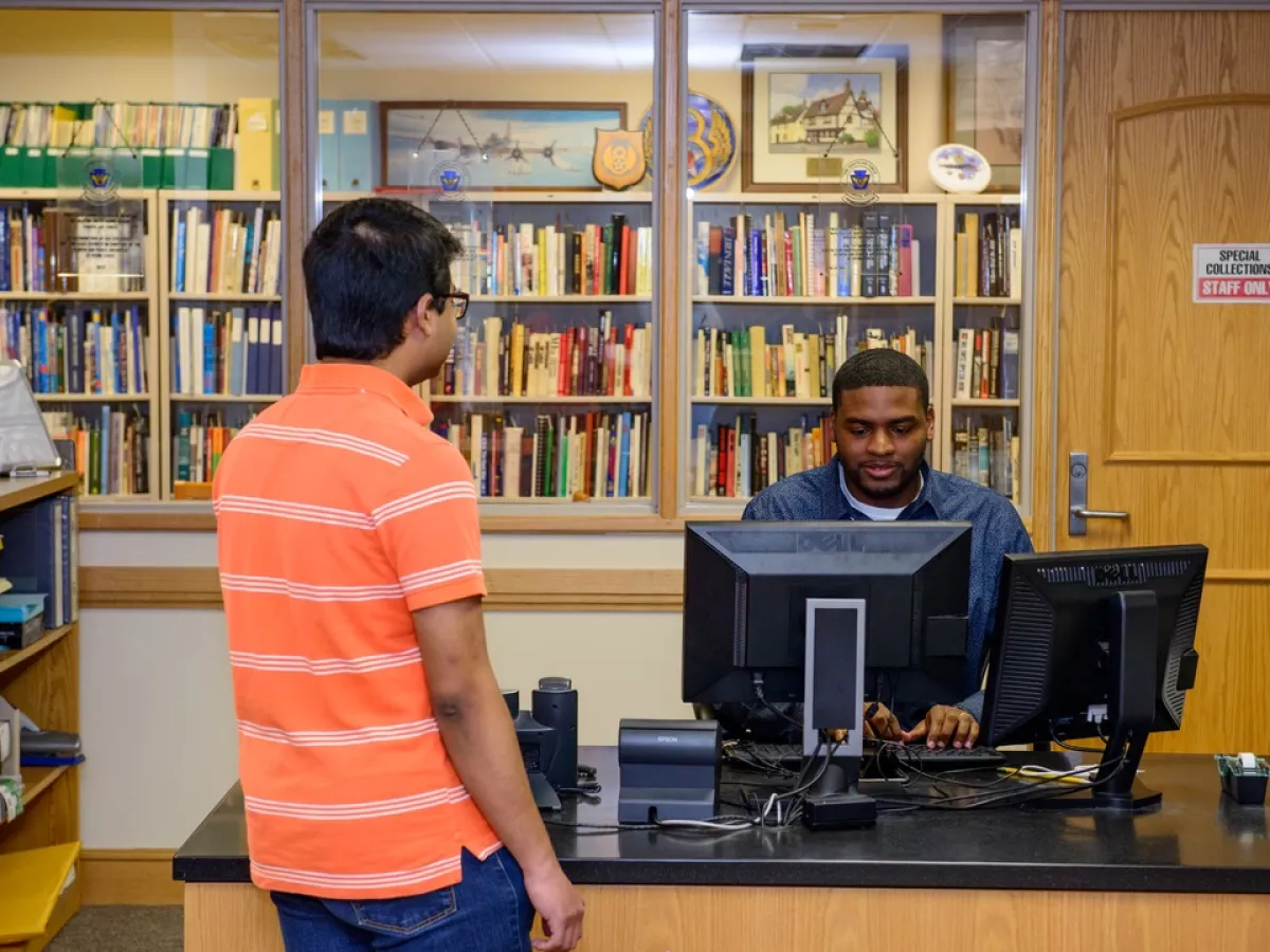 Library assistance desk