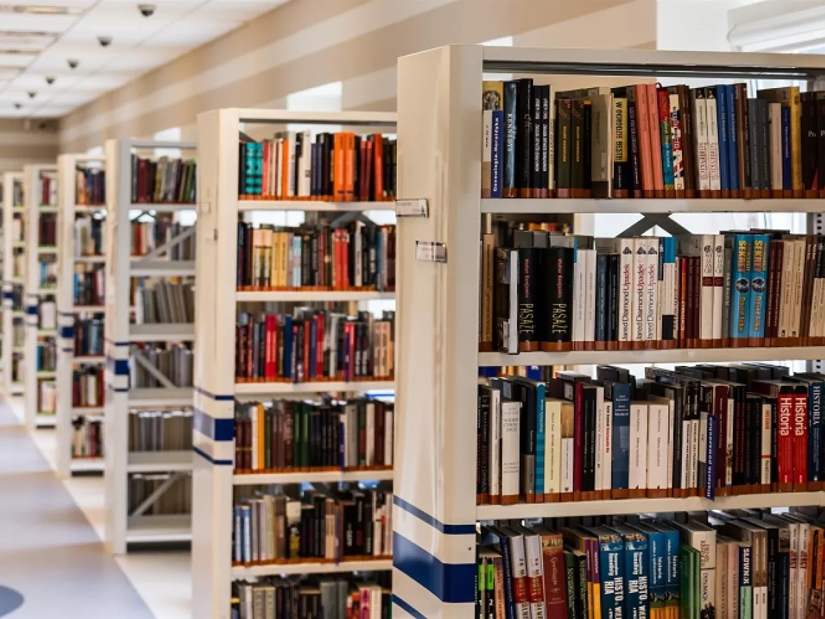 library shelves