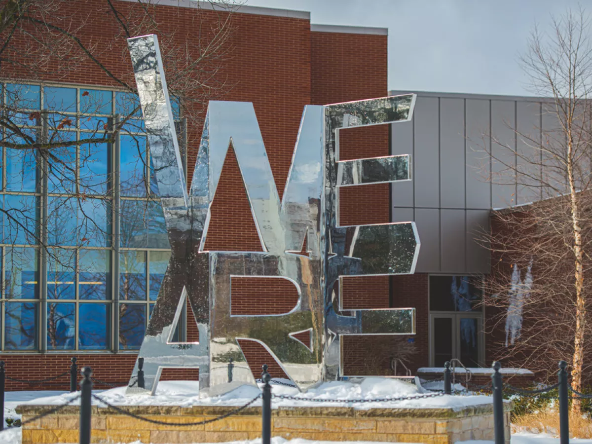 We Are sculpture at University Park campus