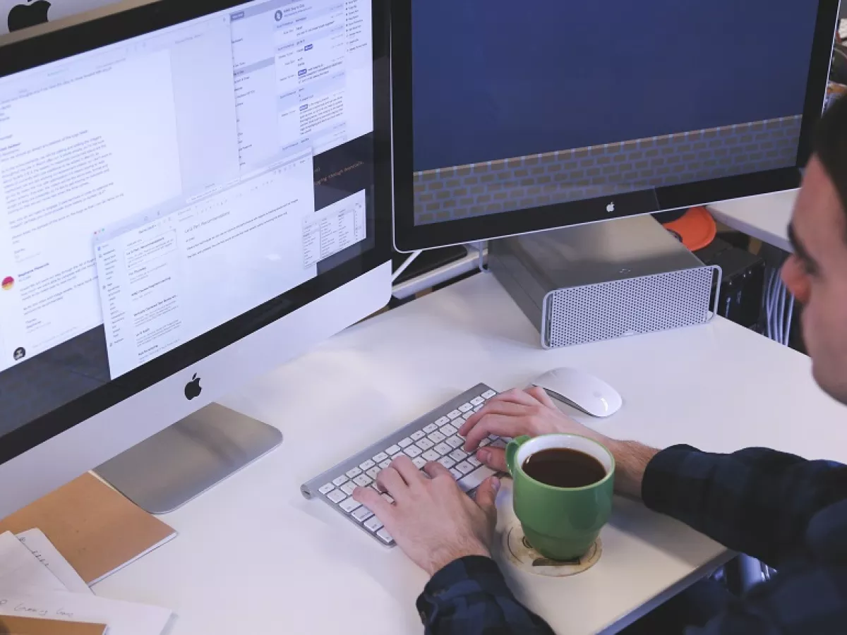 man at computer