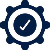 cog wheel with checkmark in the center